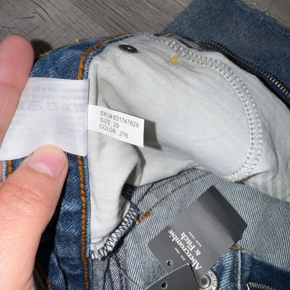 NWT Abercrombie & Fitch Annie High Rise Short 100%cotton 29/8Zipper Cut Off Blue - Picture 10 of 14